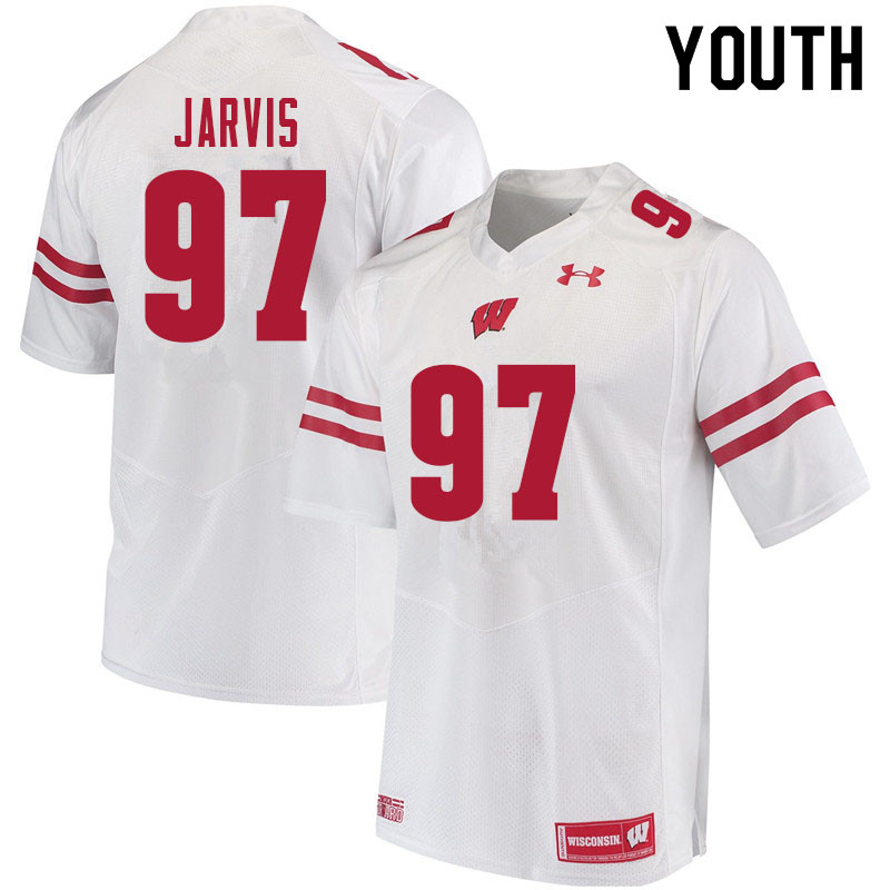 Wisconsin Badgers Youth #97 Mike Jarvis NCAA Under Armour Authentic White College Stitched Football Jersey WT40F07BU
